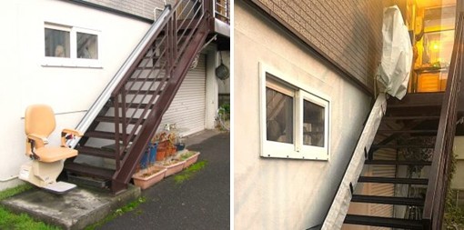 設置後の全体の様子（右：保護カバー装着時）