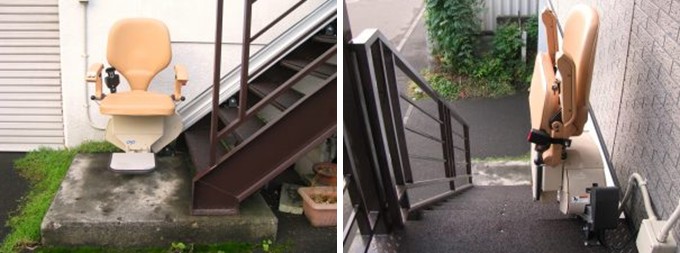 設置後の様子（右：折り畳み時）